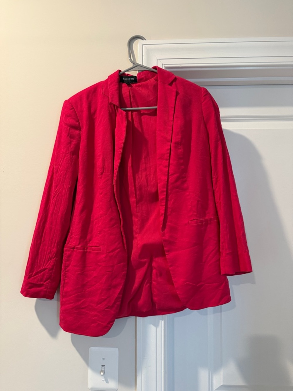 Express Women's Vibrant Red Open Blazer